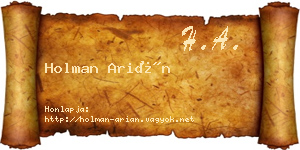Holman Arián névjegykártya